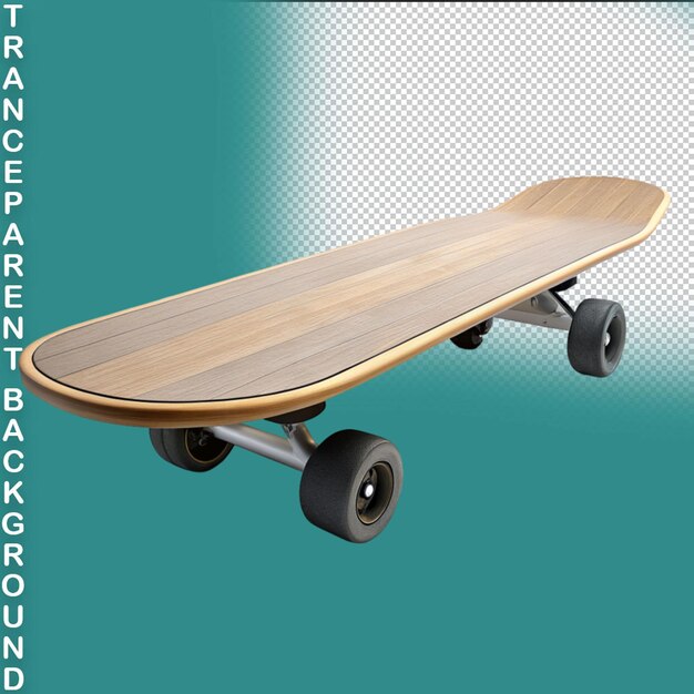 PSD skateboard vintage feito de madeira isolado em fundo transparente