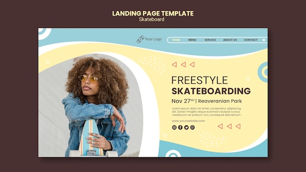 Skateboarding konzept landing page vorlage