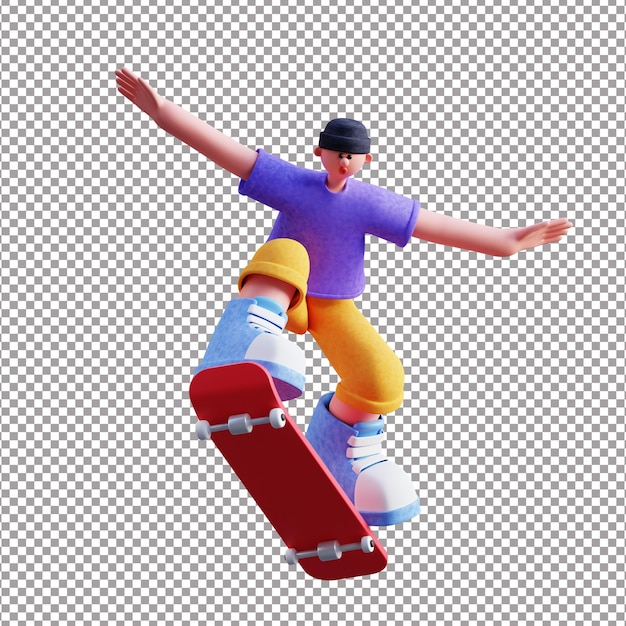 skating arquivo renderizado de personagens 3D