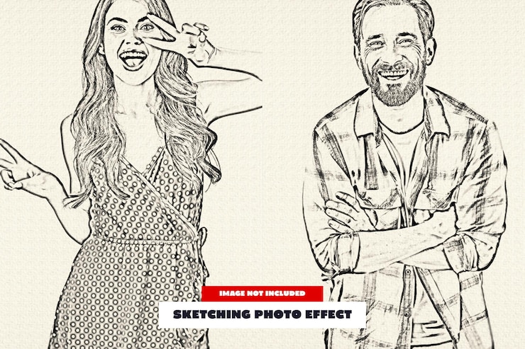 PSD sketch-foto-effekt für poster