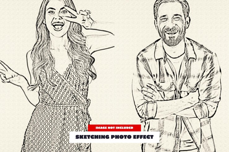 PSD sketch-foto-effekt für poster