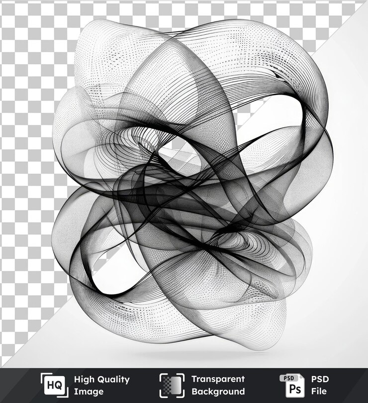 PSD sketch de símbolo vectorial de línea abstracta de alta calidad psd transparente fondo negro y aislado