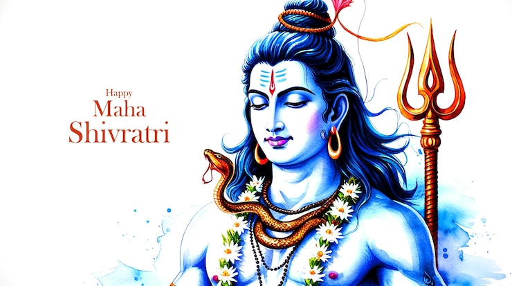 PSD sketch-stil aquarell illustration von lord shiva für den monat savan oder maha shivratri auf weiß