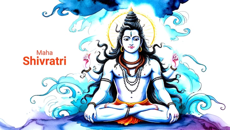 PSD sketch-stil-illustration von lord shiva für den monat savan oder maha shivratri