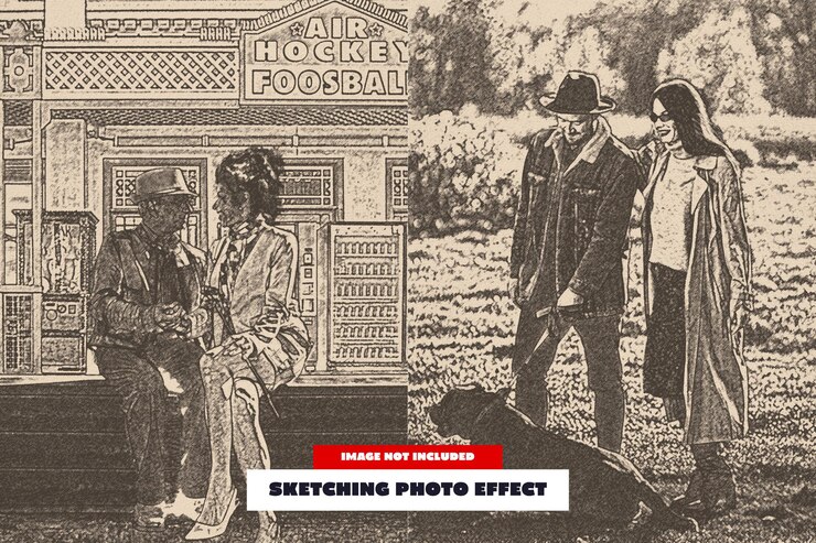 PSD sketching photo effect for poster
