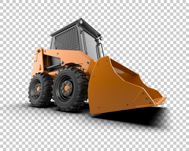 PSD skid steer aislado en el fondo ilustración de renderización 3d