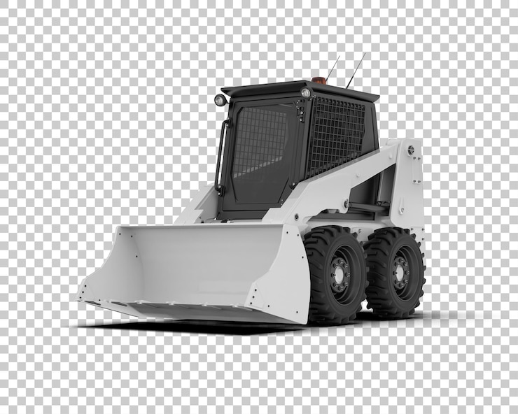 PSD skid steer isolato sullo sfondo illustrazione di rendering 3d