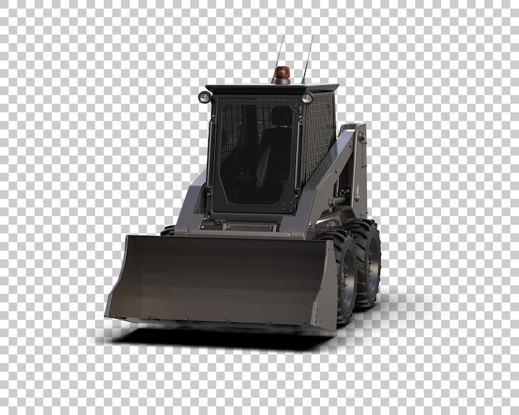 PSD skid steer isoliert auf dem hintergrund 3d-rendering-illustration