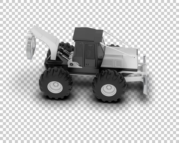 Skidder aislado en el fondo Ilustración de renderización 3D