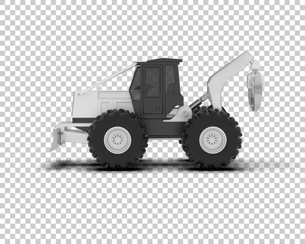 Skidder aislado en el fondo Ilustración de renderización 3D
