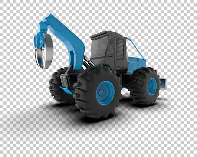 Skidder aislado en el fondo Ilustración de renderización 3D