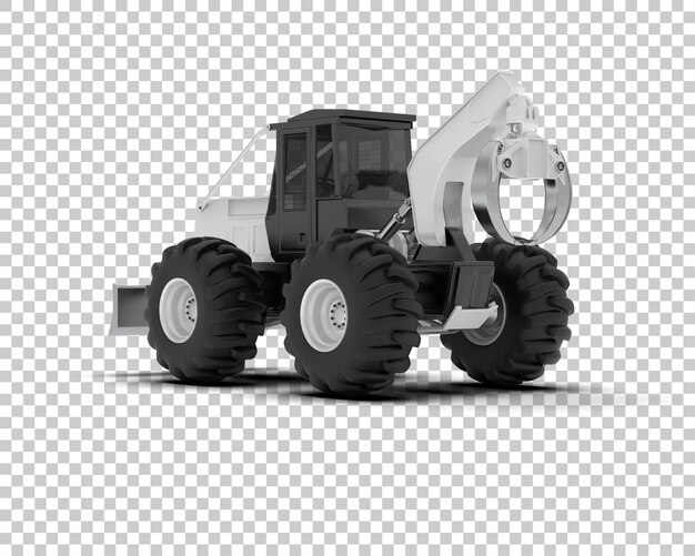 Skidder aislado en el fondo ilustración de renderización 3d