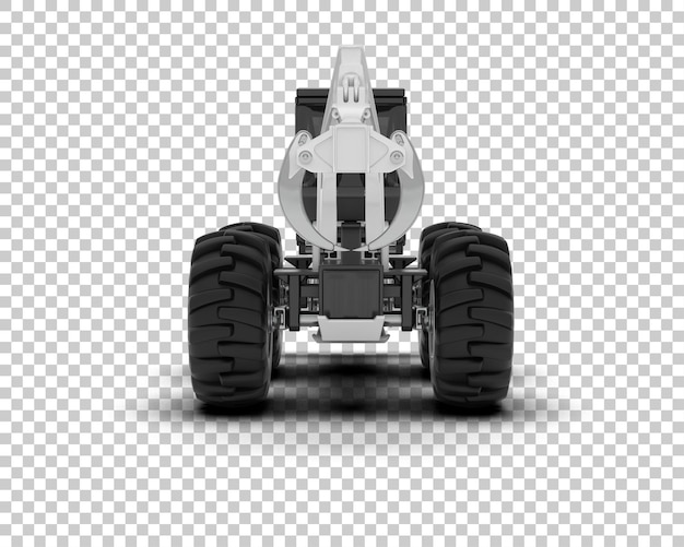Skidder aislado en el fondo Ilustración de renderización 3D