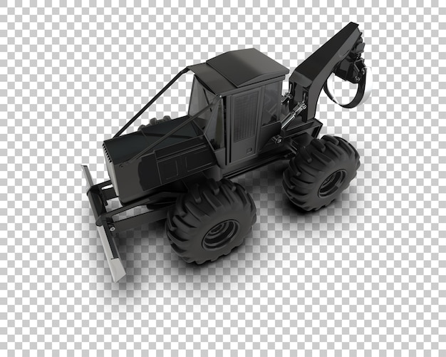 Skidder aislado en el fondo Ilustración de renderización 3D