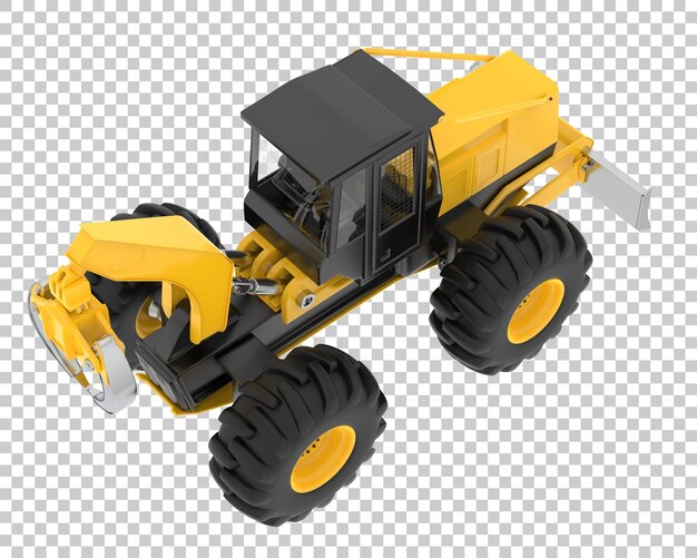 Skidder auf transparentem Hintergrund 3D-Darstellung