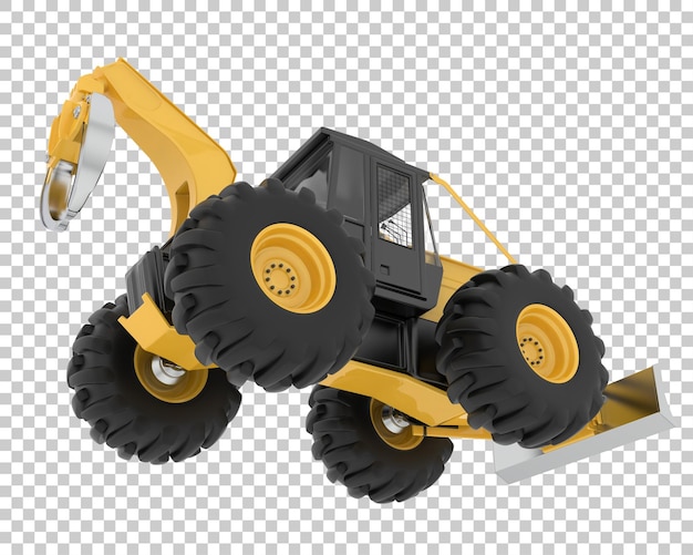 Skidder auf transparentem Hintergrund 3D-Darstellung