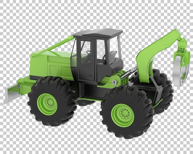 Skidder auf transparentem Hintergrund 3D-Darstellung