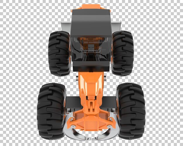 Skidder na ilustração de renderização 3d de fundo transparente