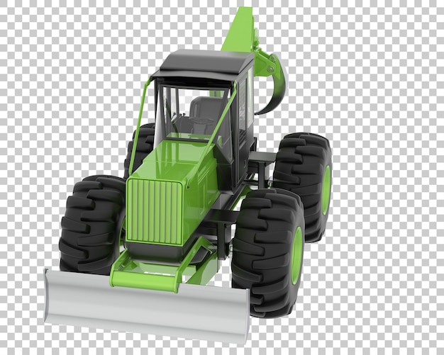 Skidder su sfondo trasparente 3d rendering illustrazione
