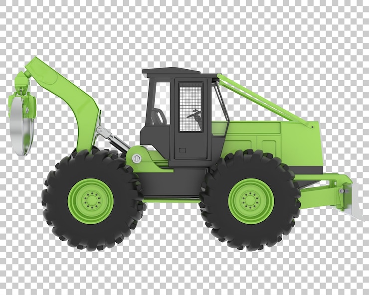 PSD skidder su sfondo trasparente 3d rendering illustrazione