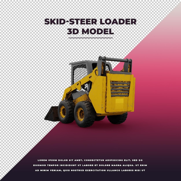 PSD skidsteer loader 3d aislado