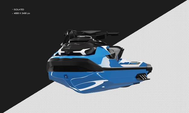 PSD skijet d'eau de sport bleu brillant réaliste isolé de la vue d'angle avant gauche
