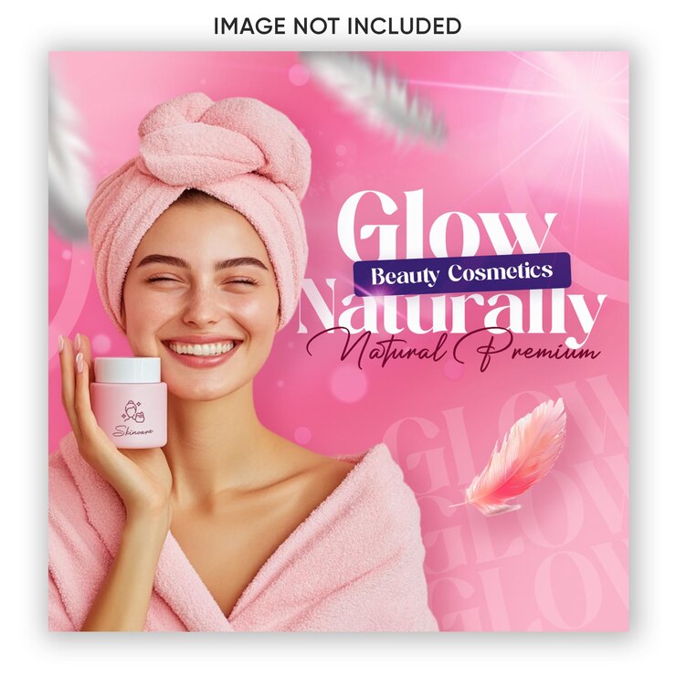 skin care flat template design art work