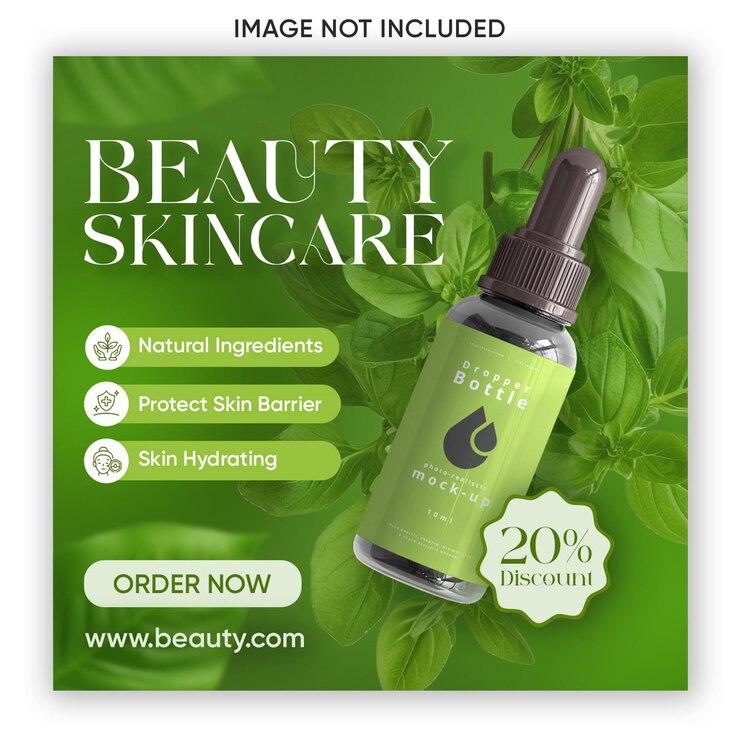 skin care flat template design art work