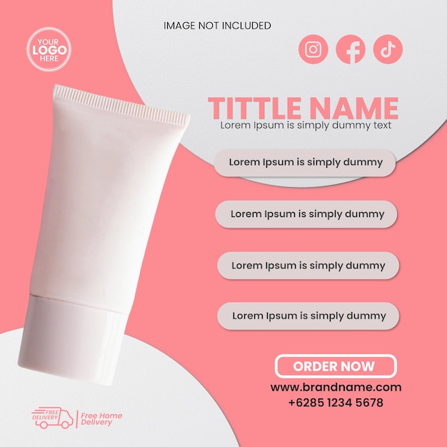 Skincare Creme Psd Design-Vorlage für die Hautpflege