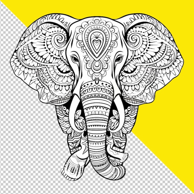 PSD skizze eines elefanten auf transparentem hintergrund