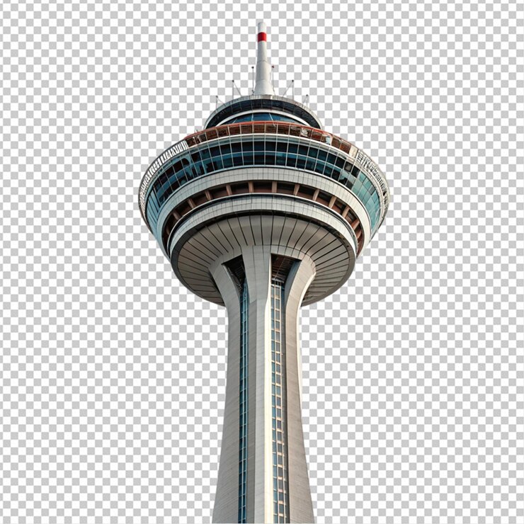 PSD skybridge tower on white background