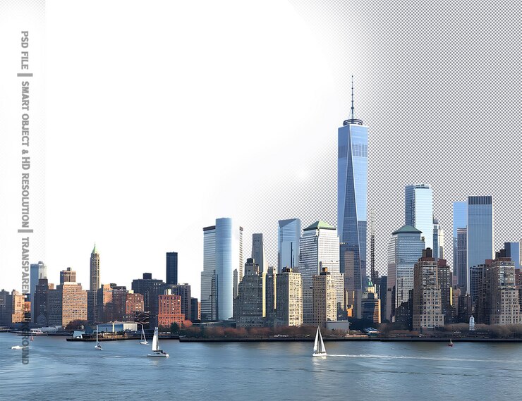 PSD skyline della città di new york