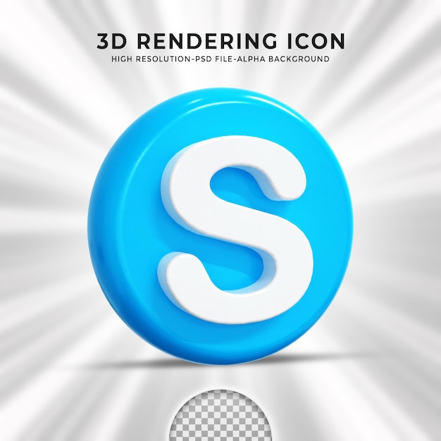 Skype glänzendes Logo und Social-Media-Symbole