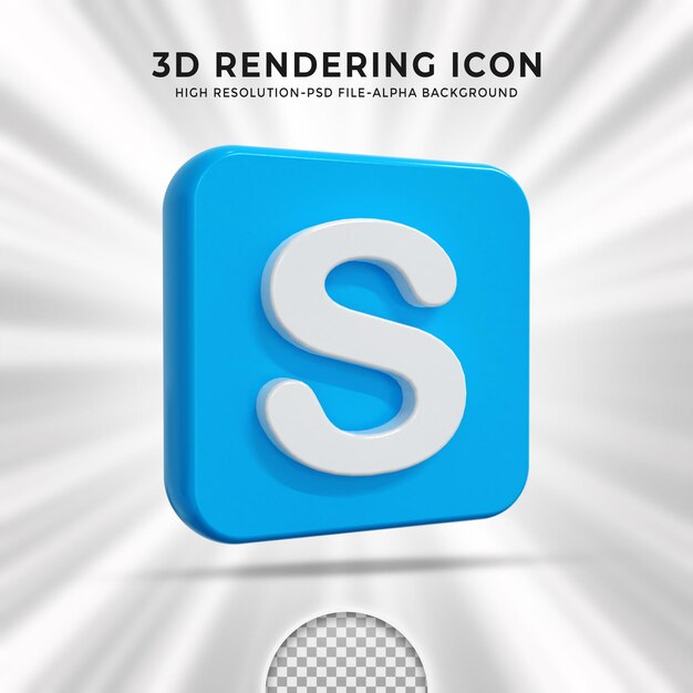 PSD skype glänzendes logo und social-media-symbole