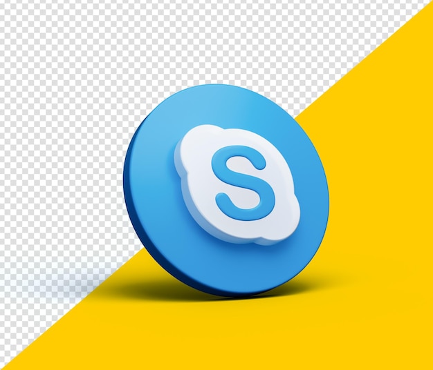 Skype icono redes sociales Logo Skype logo símbolo 3d transparente PSD