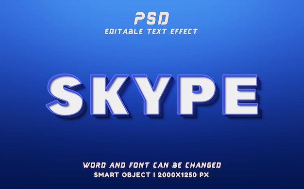 SKYPE PSD 3D-TEXT-Effekt-Style