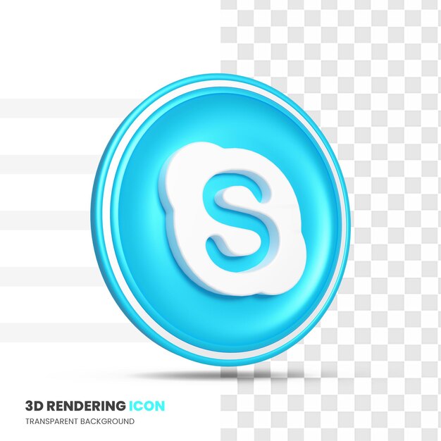 Skype-Symbol in 3D-Rendering