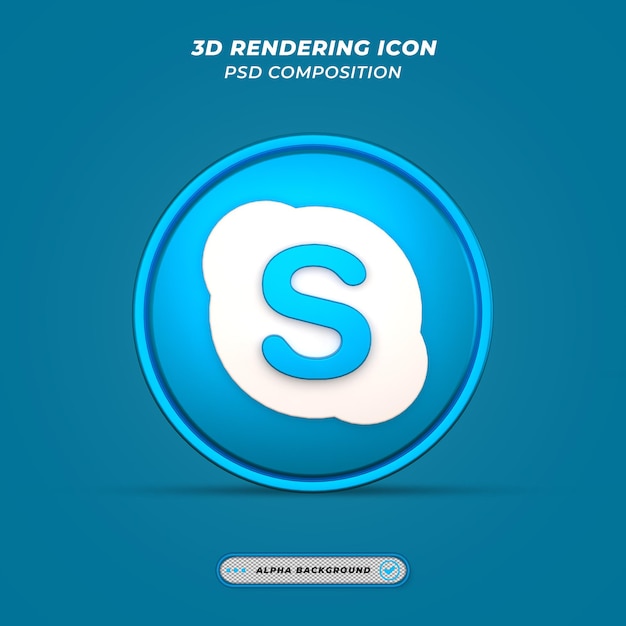 PSD skypee-symbol beim 3d-rendering