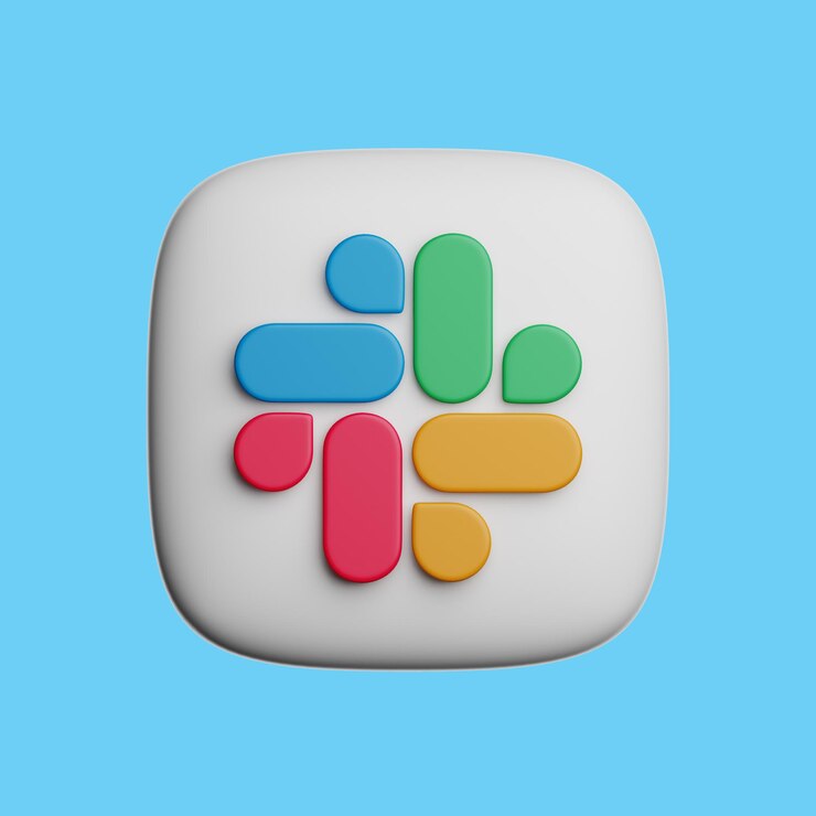 PSD slack app logo 3d rendered icon