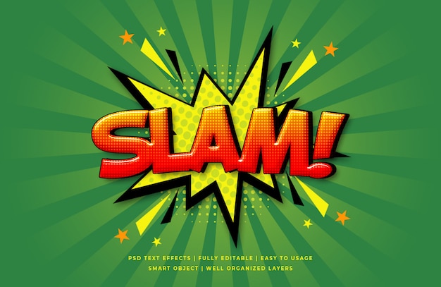 Slam comic rede 3d text style effekt