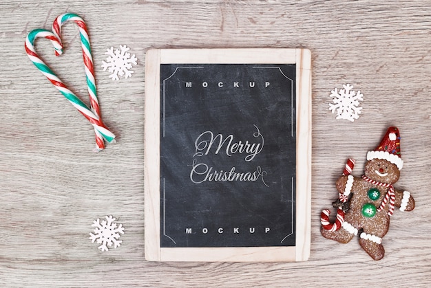 Slate mockup con il concetto di Natale