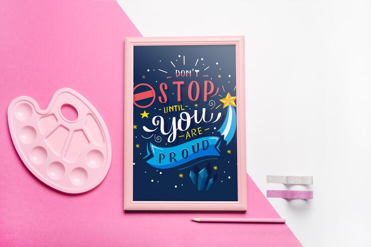 PSD slate mockup con il concetto di vernice