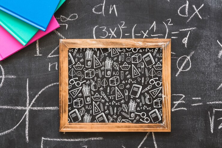 PSD slate mockup con il ritorno al concetto di scuola