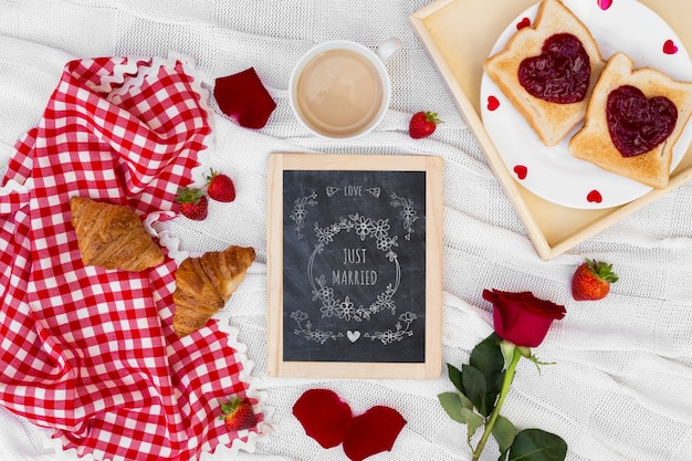 Slate mockup per San Valentino