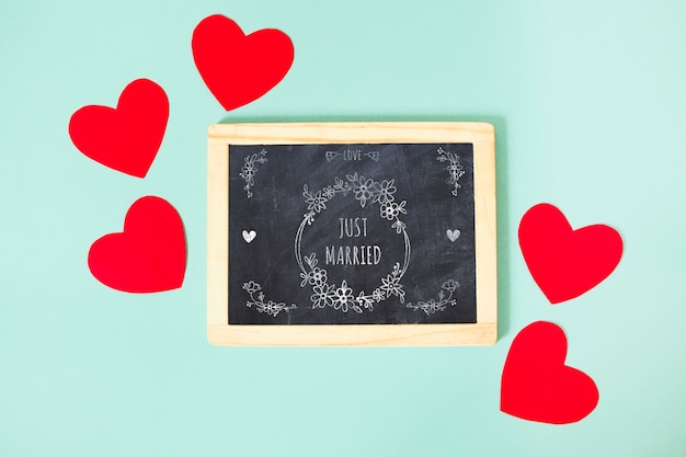 Slate mockup per San Valentino