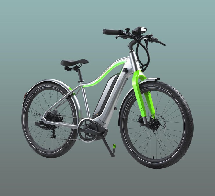 Sleek Electric Commuter Bike on Transparent Background
