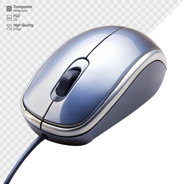 Sleek silver computer mouse isolated on subtle gradient