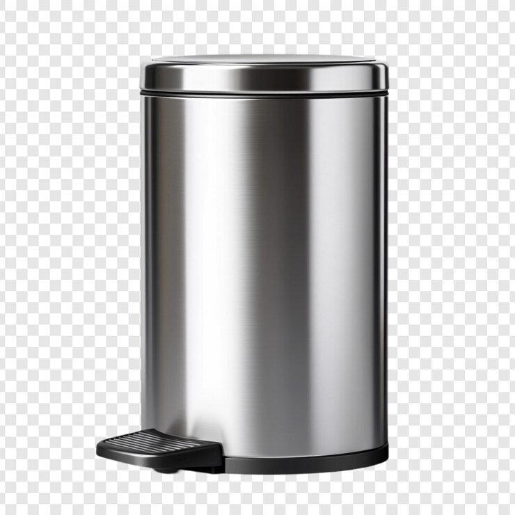 PSD sleek stainless steel pedal bin modern kitchen waste receptacle