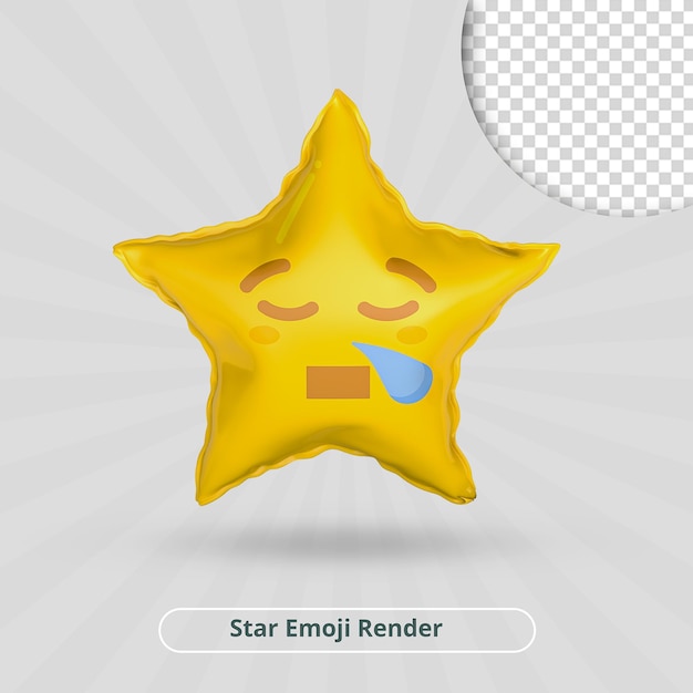 Sleepy face emoji-stern 3d-rendering