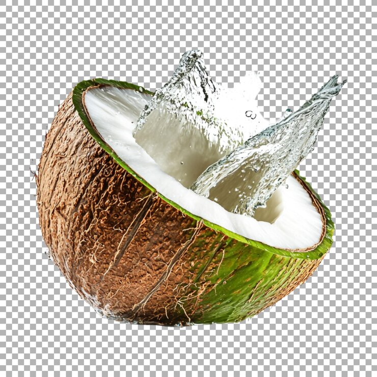 PSD slice de coco en un fondo transparente generado por ai